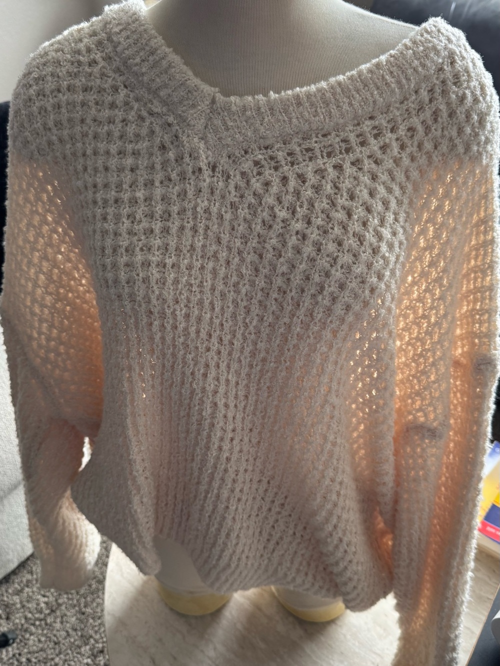 Annie Off the shoulder Ivory Sweater.